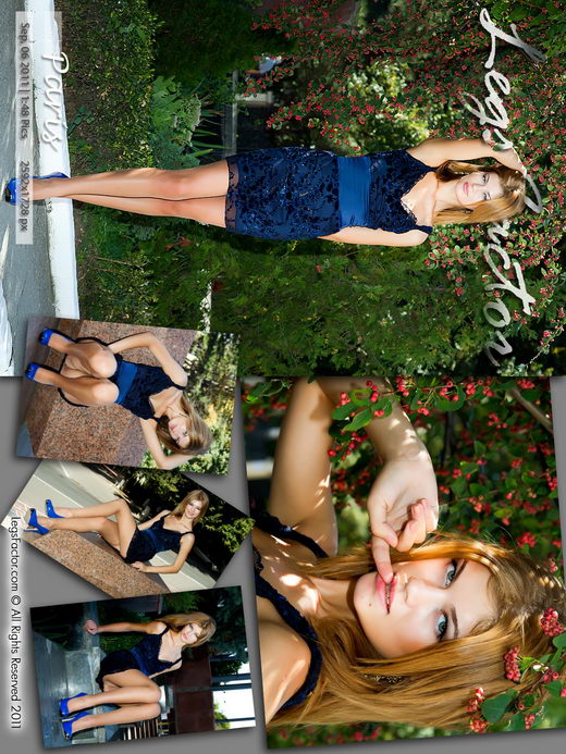 Paris - `In Conte Prestige And Blue Silk Dress` - for LEGSFACTOR Paris - `In Conte Prestige And Blue Silk Dress` - for LEGSFACTOR