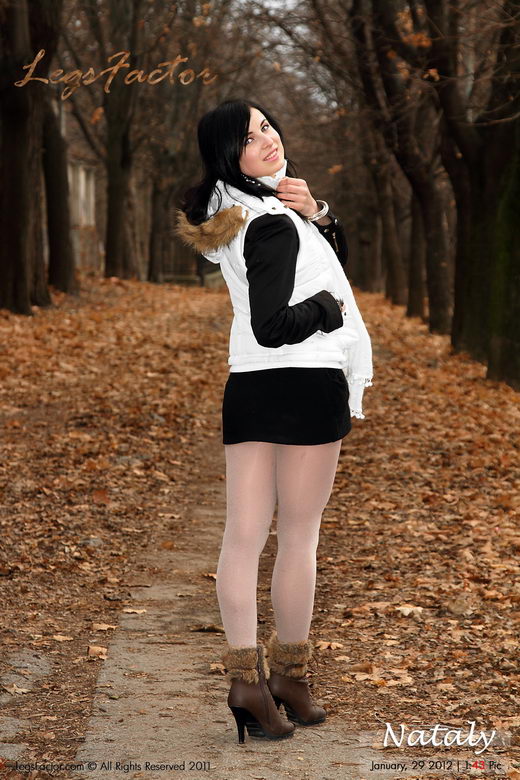 Nataly - `In Winter White Opaque Tights` - for LEGSFACTOR Nataly - `In Winter White Opaque Tights` - for LEGSFACTOR