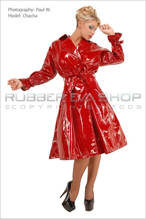 Chacha - `Double Breasted Shiny PU Coat` - by Paul W for RUBBEREVA Chacha - `Double Breasted Shiny PU Coat` - by Paul W for RUBBEREVA
