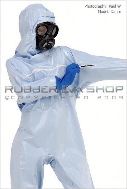 Danni - `Ladies Plastic Hazmat Suit` - by Paul W for RUBBEREVA Danni - `Ladies Plastic Hazmat Suit` - by Paul W for RUBBEREVA