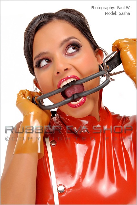 Sasha - `Adjustable Metal Jennings Gag Harness` - by Paul W for RUBBEREVA Sasha - `Adjustable Metal Jennings Gag Harness` - by Paul W for RUBBEREVA