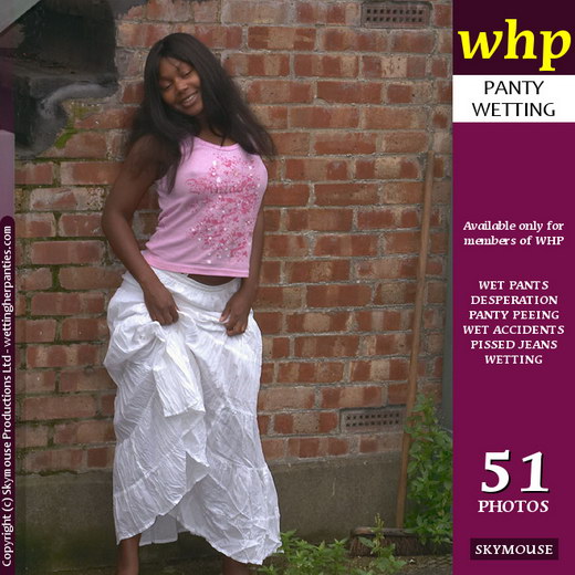 Ebony - `Naughty Ebony Wets Herself Under Her Long White Skirt` - by Skymouse for WETTINGHERPANTIES Ebony - `Naughty Ebony Wets Herself Under Her Long White Skirt` - by Skymouse for WETTINGHERPANTIES